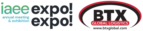 Expo! Expo! IAEE's Annual Meeting & Exhibition logo and BTX Global Logisitics logo